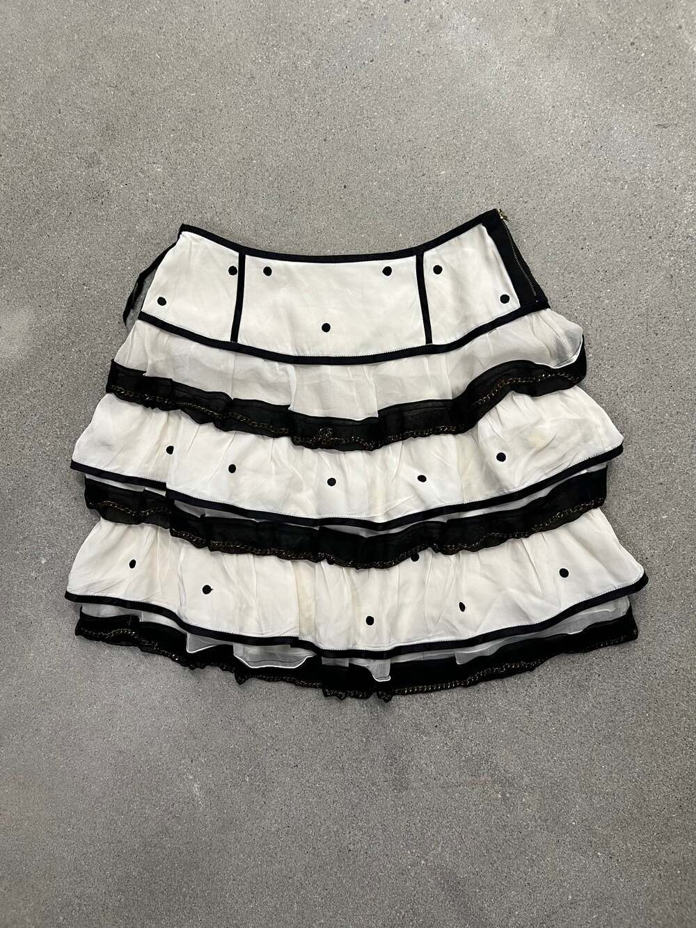 Marc Jacobs Silk Polkadot Ruffle Skirt - 0